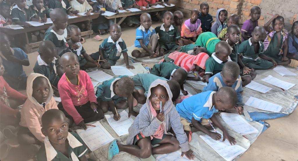 Learners reading in class